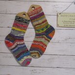 　手編みソックス　冷え対策　Opal カラフルA