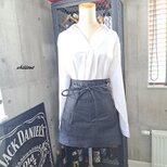 【sale】【バリスタ】エプロン：ショート：ブラックデニム：センターポケット【0909】