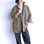 コーデュロイオーバーサイズシルエットシャツ（カーキ）