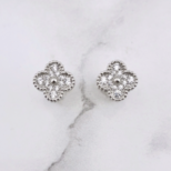 幸せのクローバーピアス 9.5mm（クリスタル）【高品質！送料無料！当日発送！】