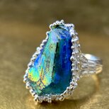 ローマングラスsilverリング(送料無料)ガラスは美しく甦った