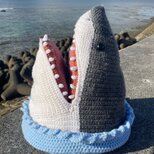 【DL編み図】かぎ針編み海洋生物サメヘッド(直立)編み図