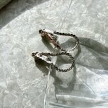 YM194-【 Monet 】モネ・ヴィンテージイヤリング 1980's Flat Chain Drop Hoop