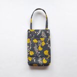 小さな手提げ 縦長 ポピー チャコール×イエロー