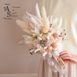 【色変更可】⋆2点set⋆ 淡いろ：パンパスグラス・ルナリア ミニクラッチブーケ⋆ブートニア