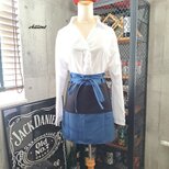 【sale】【バリスタ】エプロン：ショート：ブルーデニム×ブラック【0913】