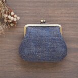 ■手紡ぎ手織り生地のがま口ポーチ■ petit (gmi-g)