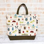 大きいレッスンバッグ(裏キルト)　【昆虫図鑑】