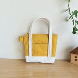 ミニミニトートバッグ型ポーチ（帆布・黄色）