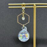 水を感じる美しさ♡お水が入った片耳ピアス（ラインストーン付き）ゴールドorシルバー