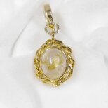 3.50ctルチルクォーツとSV925のトップ（トップのみの販売です、天然石、金線入り水晶、針入り水晶、K18メッキ）