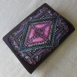 文庫サイズブックカバー 刻印、拭き染め 牛革