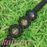 お花3つリードS　️スワロダイヤカット12mm 長さ100cmチワワ ヨーキー ポメラニアン トイプードル パラコード