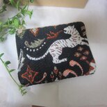 フランス生地　虎　タイガーが炎を吹く　ポーチ　コスメ入れ　カード入れ