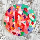 油彩 絵画 『Wild Flowers 2025』｜丸形アートパネル 直径25cmインテリア 絵画 原画