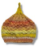 １点限定！　新作2025どんぐりニット帽子　野呂英作毛糸使用　マスタードイエローグラデーション　誕生日ギフト・プチギフト