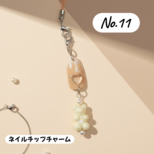 くまモチーフ ネイルチップチャーム｜イエロー×ライムグリーン｜ポップカラー ハンドメイドチャーム｜一点物