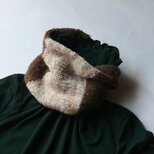 手紡ぎの温かさを！ホームスパン手紡ぎニットネックウォーマー【マロン】