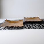 【新春福袋　特別価格】飴色の角皿2枚セット　【手仕事　民藝　和　陶器】