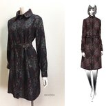 【1点もの・デザイン画付き】高級シルクウールシャツ型ワンピース（KOJI TOYODA）