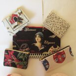 iichi限定2026　新春福袋　両面ポーチ大小5点セット　コスメいれ　カード入れ　鍵入れ　通帳入れ