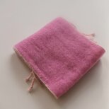手織りカシミアマフラー・・ピンク×ピンク
