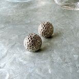 P736-ヴィンテージピアス U.S.A. 1980's Silver-tone Textured Dome