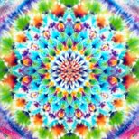 タイダイ タペストリー 曼荼羅  "Atomic flowers" HD25-26