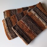 ボーダー柄のミニマフラー　茶系