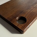 チーク 無垢カッティングボード 17×165×300mm 亜麻仁油仕上げ 穴付き 1点物