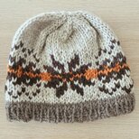 【一点もの】雪モチーフの編み込みニット帽