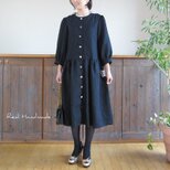 [予約販売] ブラックリネンレース羽織りワンピース 卒園　卒業式　入学式　ブラックフォーマル　冠婚葬祭