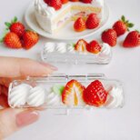 苺のショートケーキみたいな印鑑ケース　朱肉つき　スイーツデコ
