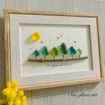 シーグラスアート インテリア雑貨 癒しの森 星に願いを 観葉植物 置物 北欧ガラス細工 贈り物 プレゼント