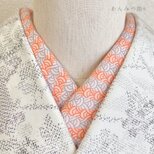 綿の半衿 波パステル