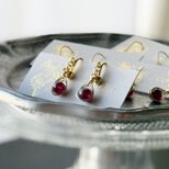 【1月の誕生石】今の私に、静かな情熱を。ロードライトガーネット 一粒イヤリング/ピアス