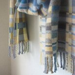 手織りカシミアストール・・月と木星