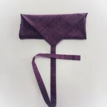 弽づつみ　紬　赤紫　麻の葉