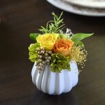 プリザーブドフラワー チェルシー アレンジメント ミニ オレンジ イエロー バラ お祝い お礼 誕生日 プレゼント 女性