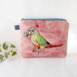 パイナップル・ウロコインコの羊毛フェルトポーチ