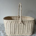 籐の籠の多目的カゴ　生成り