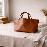 本革 スモールフィールドバッグ／キャラメルブラウン｜既製品とは少し違う、静かなブラウンのレザートート