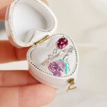 紫薔薇とガーネットのリング フリーサイズ silver925