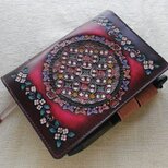ほぼ日手帳対応　牛革文庫サイズ手帳カバー　刻印＆拭き染め