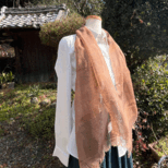 播州織 柿渋染めストール　K23075