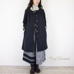 【早得5%OFF】[予約販売]チャコールウールと切り絵フラワーヨーク切替コート 卒園卒業式 入学式 フォーマル　