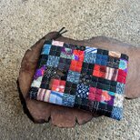 古布パッチワークのファスナーポーチ（カラフル）03002-08