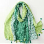 コットン ストール 大判 スカーフ タッセル付き 花柄 春 綿麻 レディス 大人カジュアル ショール マフラー ギフト 通勤通学