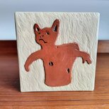 木彫レリーフ　埴輪ムササビ