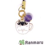 アメジスト/パワーストーン/天然石/誕生石/猫/カップ/可愛い/ストラップ/キーホルダー⭐️